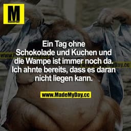 Ein Tag ohne Schokolade und Kuchen und die Wampe ist immer noch da. Ich ahnte bereits, dass es daran nicht liegen kann.