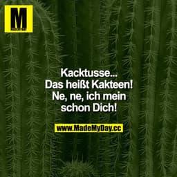 "Kacktusse..."
"Das heißt Kakteen!”
"Nen, nne, ich mein schon dich!"