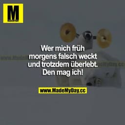 Wer mich früh morgens falsch weckt und trotzdem überlebt. Den mag ich!