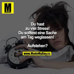 Du hast zu viel Stress! Du solltest eine Sache am Tag weglassen! Aufstehen?