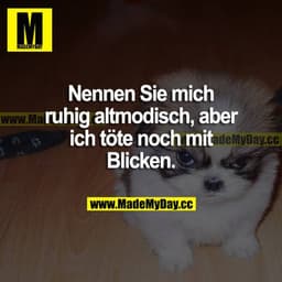 Nennen Sie mich ruhig altmodisch, aber ich töte noch mit Blicken.