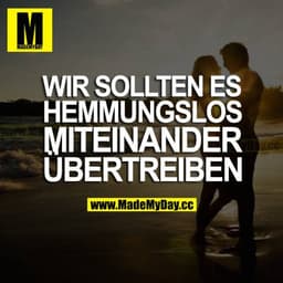WIR SOLLTEN ES HEMMUNGSLOS MITEINANDER ÜBERTREIBEN