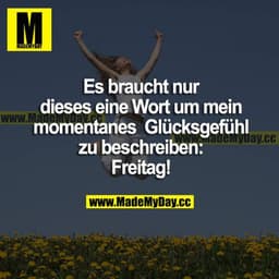 Es brauch nur dieses eine Wort, um mein momentanes Glücksgefühl zu beschreiben: Freitag!