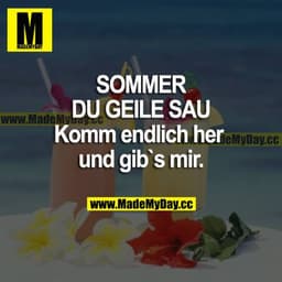 SOMMER
DU GEILE SAU
Komm endlich her und gib's mir.