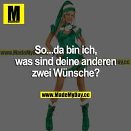 So... da bin ich, was sind deine anderen zwei Wünsche?