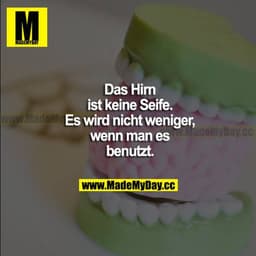 Das Hirn ist keine Seife. Es wird nicht weniger, wenn man es benutzt.