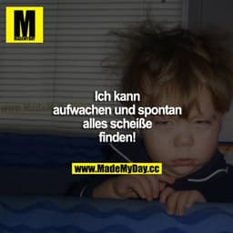 Ich kann aufwachen und spontan alles scheiße finden!