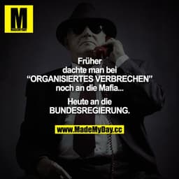 Früher dachte man bei "ORGANISIERTES VERBRECHEN" noch an die Mafia.... Heute an die BUNDESREGIERUNG.