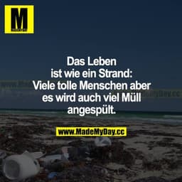 Das Leben ist wie ein Strand: Viele tolle Menschen, aber es wird auch viel Müll angespült.