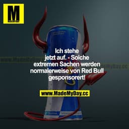Ich stehe jetzt auf. - Solch extremen Sachen werden normalerweise von RedBull gesponsert!