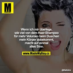 Wenn ich mir überlege, wie viel von dem Haar-Shampoo für mehr Volumen beim Duschen mein Körper abbekommt, macht auf einm