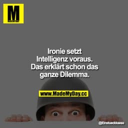Ironie setzt Intelligenz voraus. Das erklärt schon das ganze Dilemma.