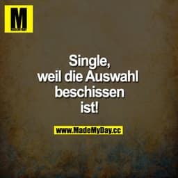 Single, weil die Auswahl beschissen ist!