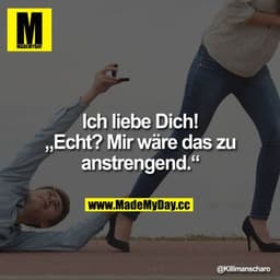 Ich liebe Dich!

"Echt? Mir wäre das zu anstrengend."
