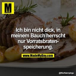 Ich bin nicht dick, in meinem Bauch herrscht nur Vorratsbratenspeicherung.