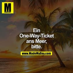 Ein
One-Way-Ticket
ans Meer,
Bitte.