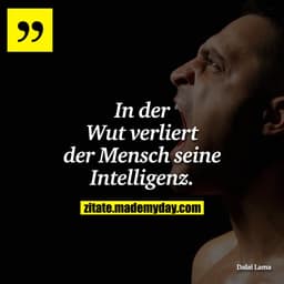 In der Wut verliert der Mensch seine Intelligenz.