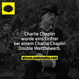Charlie Chaplin wurde eins Dritter bei einem Charlie Chaplin Double Wettbewerb.