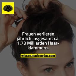 Frauen verlieren jährlich insgesamt ca. 1,73 Milliarden Haarklammern.