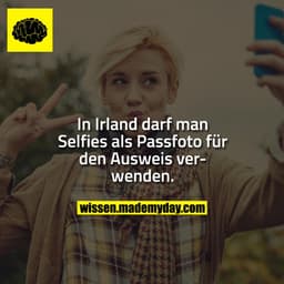 In Irland darf man Selfies als Passfoto für den Ausweis verwenden.