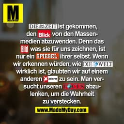Die Zeit ist gekommen, den Blick von den Massenmedien abzuwenden. Denn das Bild was sie für uns zeichnen, ist nur ein SP