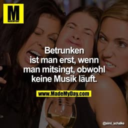 Betrunken ist man erst, wenn man mitsingt, obwohl keine Musik läuft.
