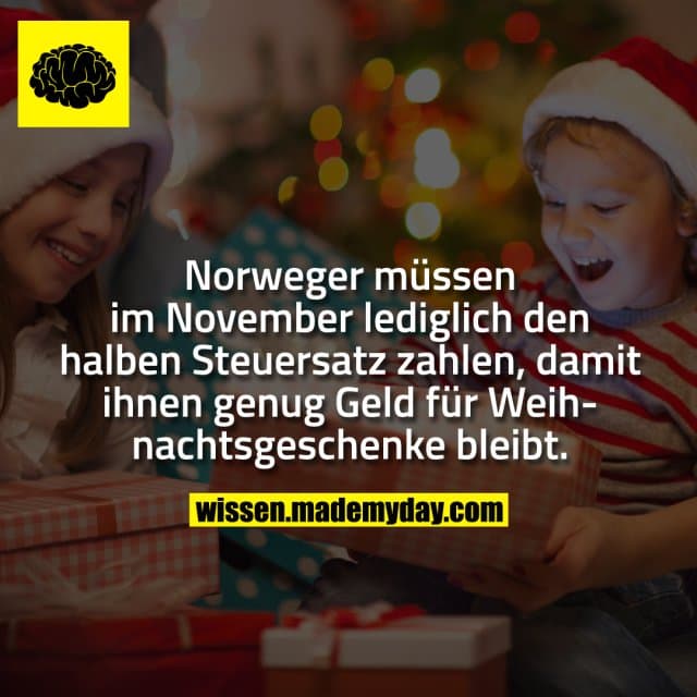 Norweger müssen im November lediglich den halben Steuersatz zahlen, damit ihnen genug Geld für Weihnachtsgeschenke blei…