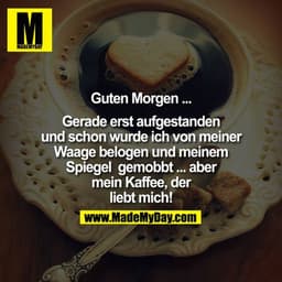 Guten Morgen ...
Gerade erst aufgestanden
und schon wurde ich von meiner
Waage belogen und meinem
Spiegel gemobbt ... ab