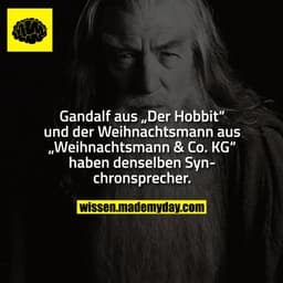 Gandalf aus „Der Hobbit“ und der Weihnachtsmann aus „Weihnachtsmann & Co. KG“ haben denselben Synchronsprecher.