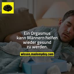 Ein Orgasmus kann Männern helfen wieder gesund zu werden.