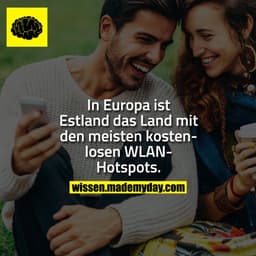 In Europa ist Estland das Land mit den meisten kostenlosen WLAN-Hotspots.