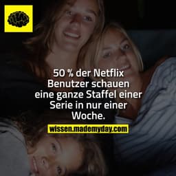 50 % der Netflix Benutzer schauen eine ganze Staffel einer Serie in nur einer Woche.