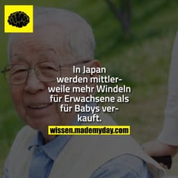 In Japan werden mittlerweile mehr Windeln für Erwachsene als für Babys verkauft.