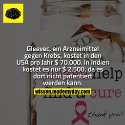 Gleevec, ein Arzneimittel gegen Krebs, kostet in den USA pro Jahr $ 70.000. In Indien kostet es nur $ 2.500, da es dort 