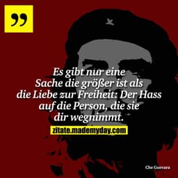 Es gibt nur eine Sache die größer ist als die Liebe zur Freiheit: Der Hass auf die Person, die sie dir wegnimmt.