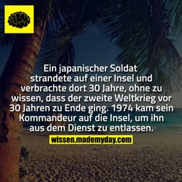 Ein japanischer Soldat strandete auf einer Insel und verbrachte dort 30 Jahre, ohne zu wissen, dass der zweite Weltkrieg