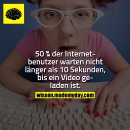 50 % der Internetbenutzer warten nicht länger als 10 Sekunden, bis ein Video geladen ist.