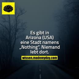 Es gibt in Arizona (USA) eine Stadt namens „Nothing“. Niemand lebt dort.