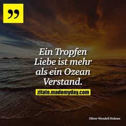Ein Tropfen Liebe ist mehr als ein Ozean Verstand.