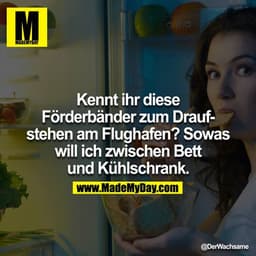 Kennt ihr diese Förderbänder zum drauf Stehen am Flughafen? Sowas will ich zwischen Bett und Kühlschrank.