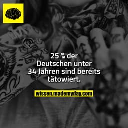 25 % der Deutschen unter 34 Jahren sind bereits tätowiert.