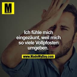 Ich fühle mIch eingezäunt, weil mIch so viele Vollpfosten umgeben. 
