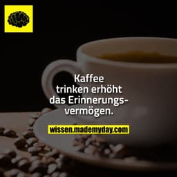 Kaffee trinken erhöht das Erinnerungsvermögen.
