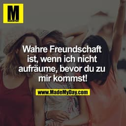 Wahre Freundschaft ist, wenn ich nicht aufräume, bevor du zu mir kommst!