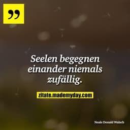 Seelen begegnen einander niemals zufällig.
