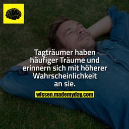 Tagträumer haben häufiger Träume und erinnern sich mit höherer Wahrscheinlichkeit an sie.
