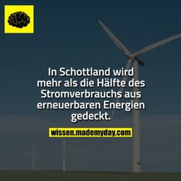 In Schottland wird mehr als die Hälfte des Stromverbrauchs aus erneuerbaren Energien gedeckt.