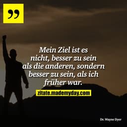 Mein Ziel ist es nicht, besser zu sein als die anderen, sondern besser zu sein, als ich früher war.