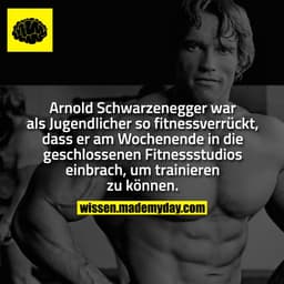 Arnold Schwarzenegger war als Jugendlicher so fitnessverrückt, dass er am Wochenende in die geschlossenen Fitnessstudios