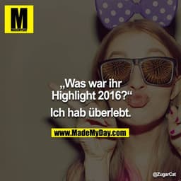 „Was war ihr Highlight 2016?“

Ich hab überlebt.